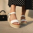 thumbnail image 3 of Cushionaire Melissa Espadrille Platform Sandals For Women with Adjustable Ankle Strap and Memory Foam Insole - Comfortable Womens Wedge Flatform Sandals for Summer, 3 of 18