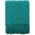 thumbnail image 1 of Knit Diamond Pattern Decorative Throw Blanket for Couch Chair Sofa Home Decor (Emerald, 60"x80"), 1 of 6