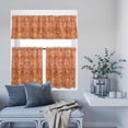 thumbnail image 6 of 3 Piece Kitchen Curtains and Valances Set Boho Orange Cafe Curtains 24 Inch Length Country Style Bohemian Floral Retro Tribal Valance & Tier Curtain for Living Room Bedroom Window 54"x18"+27"x24"*2, 6 of 6