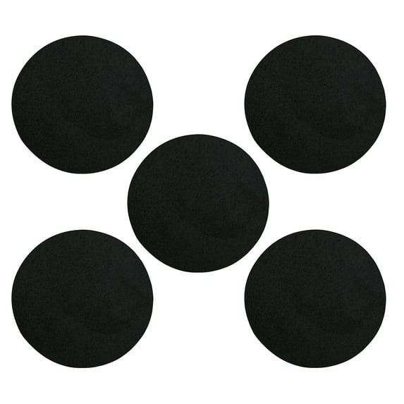 Furnish My Place Modern Plush Solid Black Color Rug - Pets and Kids Friendly Rug, Indoor/Outdoor Mat, Area Rugs Great for Kids, Pets, Living Room, Made in USA, 18" Round - Set of 5