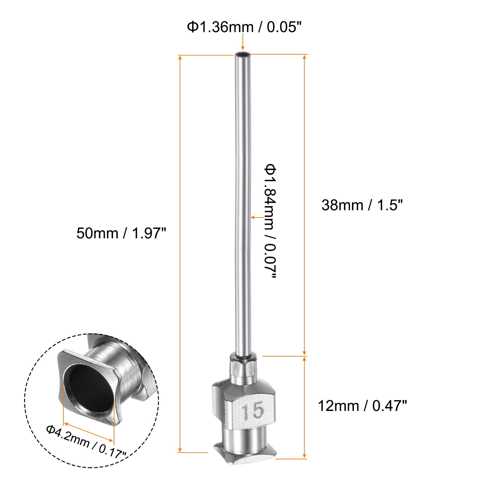 10 Aiguilles De Distribution 18G 6 (embout émoussé) En Acier Inoxydable - Pour Recharge De Colle, Neuves