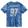 thumbnail image 3 of Women's Aidan Hutchinson Blue Detroit Lions Player Name & Number V-Neck Fashion Jersey, 3 of 3