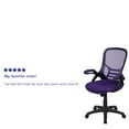 thumbnail image 6 of Emma + Oliver High Back Purple Mesh Ergonomic Office Chair with Black Frame and Flip-up Arms, 6 of 16