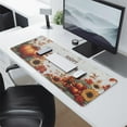 thumbnail image 2 of Happy Thanksgiving Fall Pumpkin Sunflower Large Gaming Mouse Pad Extended Mousepad Gaming with Stitched Edges, Non-Slip Base, Water Resist Keyboard Pad for Gamer, Office & Home, 31.5 X 11.8 in, 2 of 7