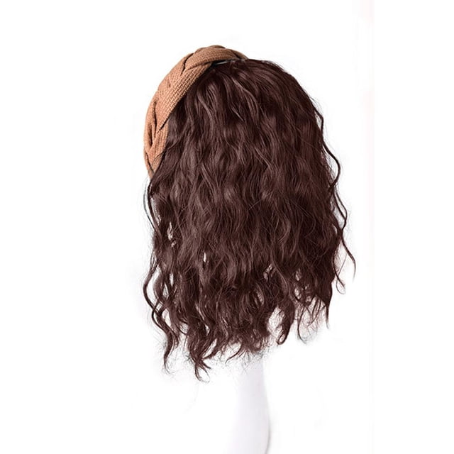 Ruifaya Diadema de peluca con ondas de agua, media diadema, cabello natural y esponjoso C4G1, volumen