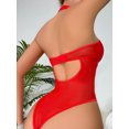 thumbnail image 4 of Lencería sexy para mujer, conjunto sexy de malla de charol con cuello colgante, 4 of 6