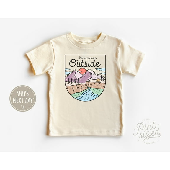 I'D Rather Be Outside Toddler Shirt, Outdoorsy Adventure Tee, Cute Kids Shirt TODDLER SHORT SLEEVE TEE BELLA CANVAS 3001T