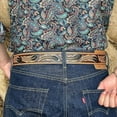thumbnail image 7 of Western Leather Belt for Men Cowboy Rodeo Belt Handmade Tooled Embossed Belt Removable Buckle 1.5” Wide, 7 of 7