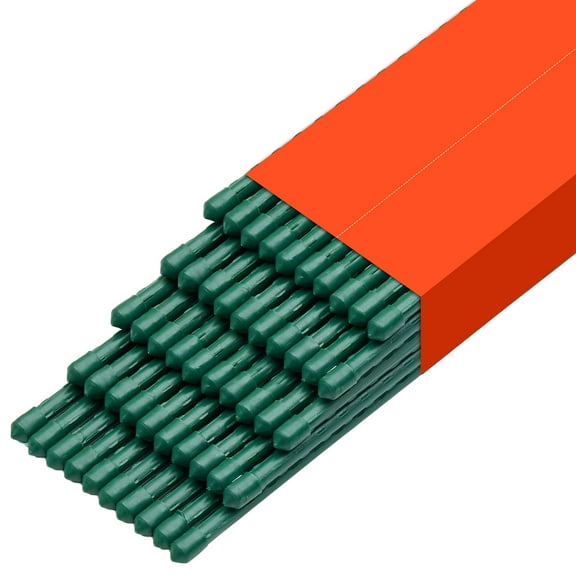 KFFKFF Garden Stakes, 50 Pack, 70.87 inch, Plastic-Coated Metal Plant Support Stakes, Durable Sticks with Pointed Ends and Non-Slip Bumps for Climbing Plants and Outdoor Vegetables