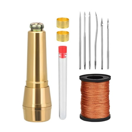 10Pcs Canvas Leather Sewing Awl Needle With Copper Handle 45m Nylon Cord Thread TAPDRA Accessory Part