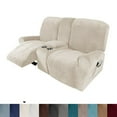 thumbnail image 2 of Housse de Causeuse Inclinable 2024 avec Housse pour Console Centrale, Housse Extensible en Velours 8 Pcs pour Canapé Inclinable 2 Places, Bleu Paon, 2 of 10
