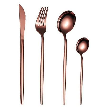 

SANWOOD Cutlery Set 24Pcs Anti-rust Comfortable to Grip Useful 24-Piece Long Handle Exquisite Dinnerware Set