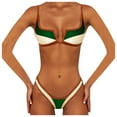 thumbnail image 2 of BONIXOOM Two Piece Swimsuit For Women Bandeau None Solid Bikinis Bikini Summer Swimwears on Clearance Green Size 6, 2 of 8