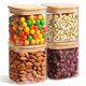 thumbnail image 1 of Set de tarros de vidrio para almacenamiento de alimentos ComSaf 700 ml (24 oz) x4 con tapas, 1 of 9