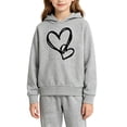 thumbnail image 4 of Girls Boys Fleece Sweatsuit Pullover Hooded Sweatshirt & Jogger Sweatpants Cute Heart Graphic Outfits Lightweight Tracksuit, 4 of 4