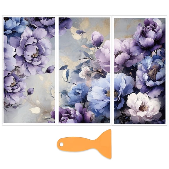 3Pcs/Set Purple Flower Rub on Transfers Flower
