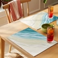 thumbnail image 4 of Teal Beach Coastal Placemats Set of 6 Summer Ocean Nautical Seaside Place Mats Indoor Wipeable Table Mats Washable Cloth Dining Table Placemats for Kitchen Holiday Party Home Decor 13x19 Inch, 4 of 9