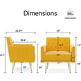 thumbnail image 3 of S-HOME Modern Velvet Armchair Single Sofa in Gold Legs and Tufted Design for Living Room or Bedroom, orange-yellow, 3 of 6