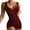 Wine, variant on Idoravan Yoga Rompers for Women Clearance Women's Solid Color Casual Knit Ribbed V-Neck Tank Top Sleeveless Slim Fit Sports Shorts Jumpsuit