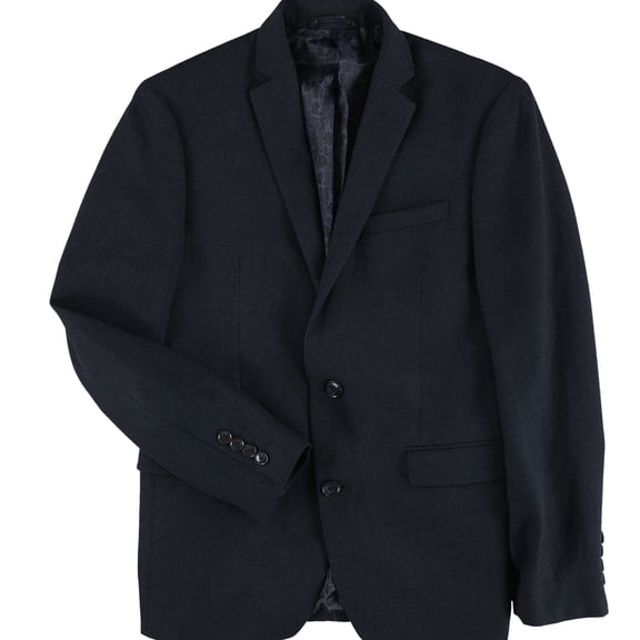 bar III Mens Slim-Fit Neat Knit Two Button Blazer Jacket, Blue, 42 Long