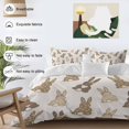 thumbnail image 3 of King 4 Piece Bedding Set Easter Bunny Tail Cartoon Style Soft Breathable Duvet Cover and Pillowcase, Brown Rabbit Retro Linen Duvet Cover Set Bed Sheets for Bedroom Dormitory Guest Room, 3 of 9