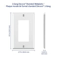 thumbnail image 5 of Placa de pared Leviton 80401-WMP Decora de 1 elemento, paquete de 10 unidades, color blanco, 5 of 5