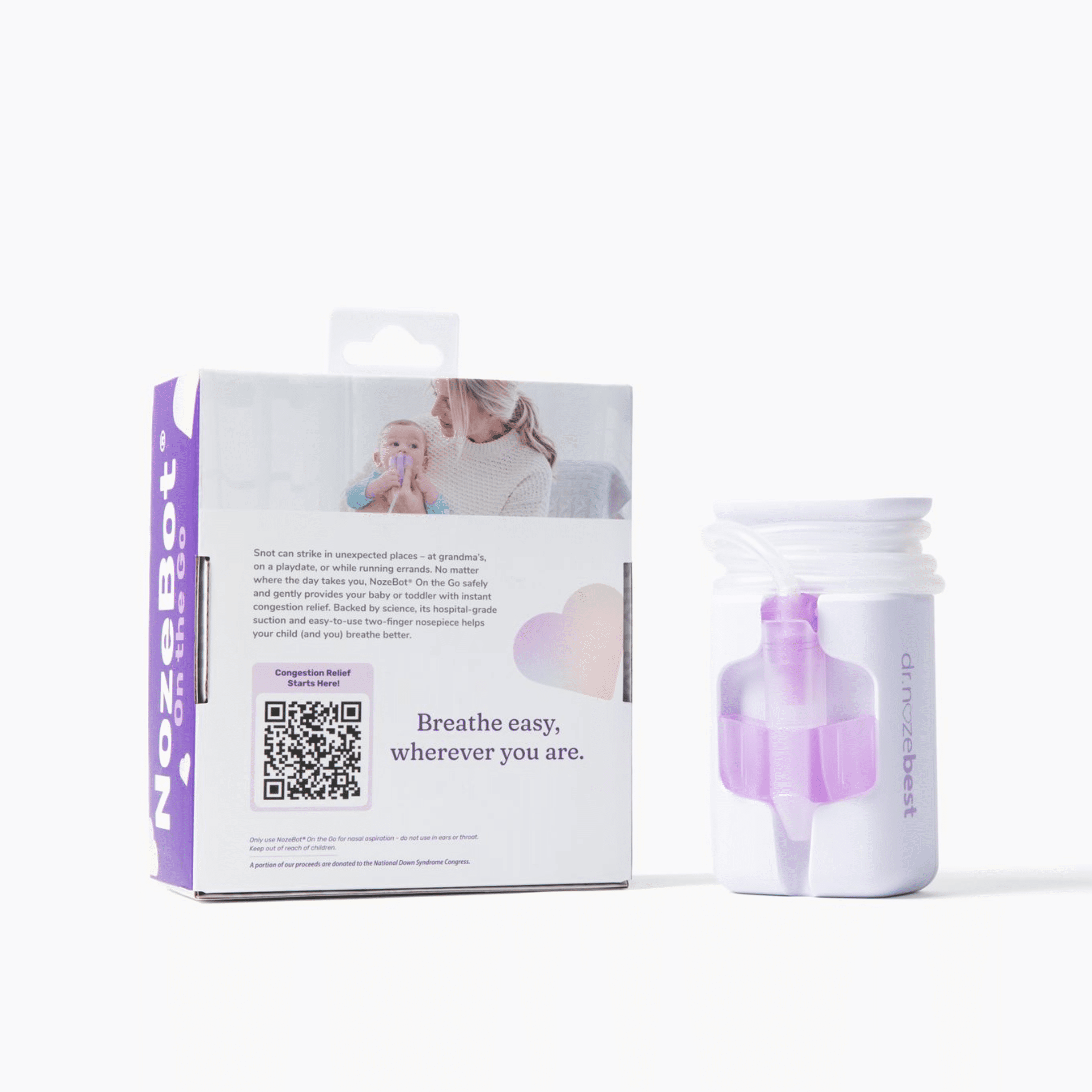 Dr. Noze Best NozeBot On The Go - Portable Electric Baby Nasal Aspirator, Pediatric ENT Nose Sucker