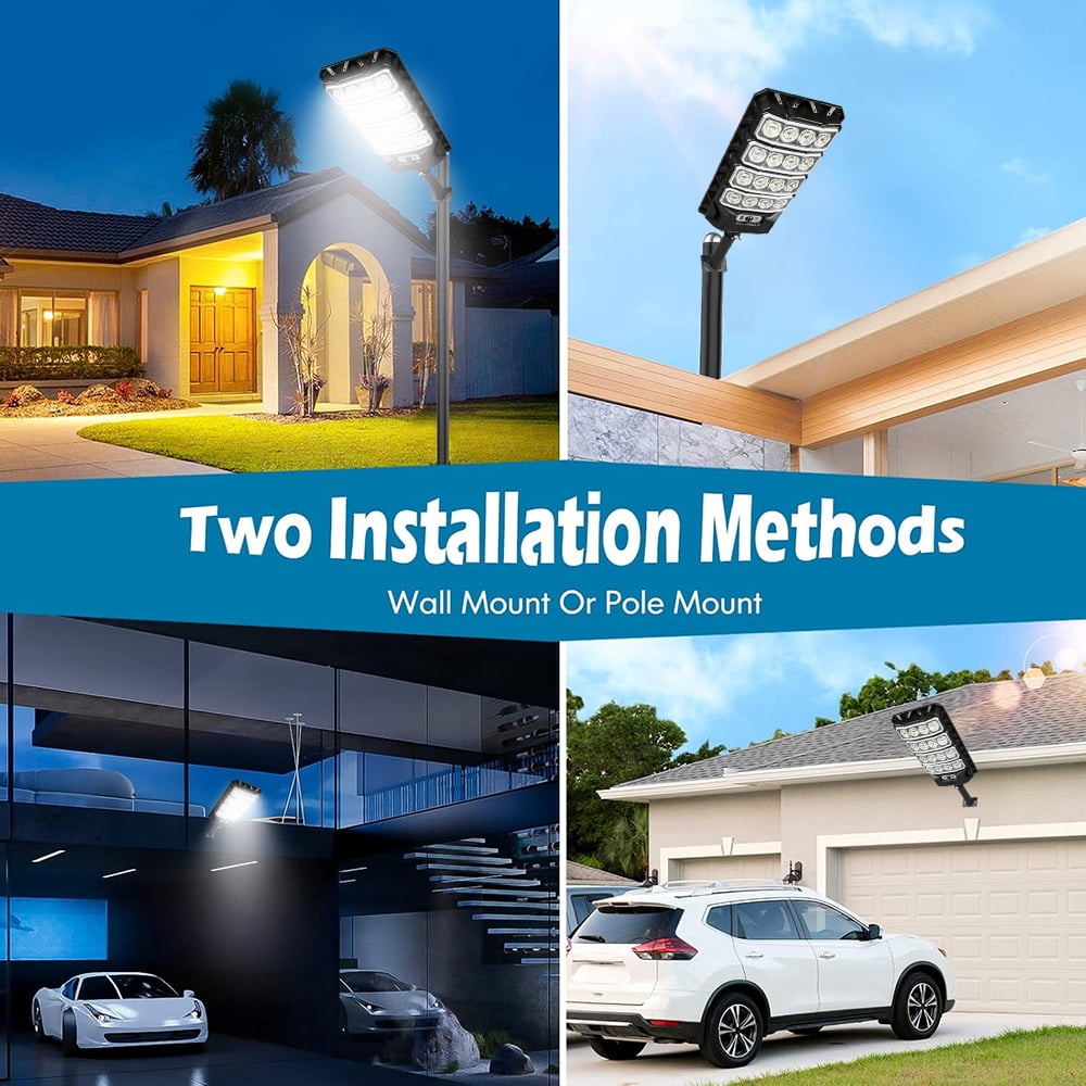 Solar Lights Outdoor, 2200W 6500K Super Bright Solar Street Lights Dusk to Dawn, Motion Sensor Solar Security Flood Lights with Remote Control for Yard, Entryway Garage, Porch