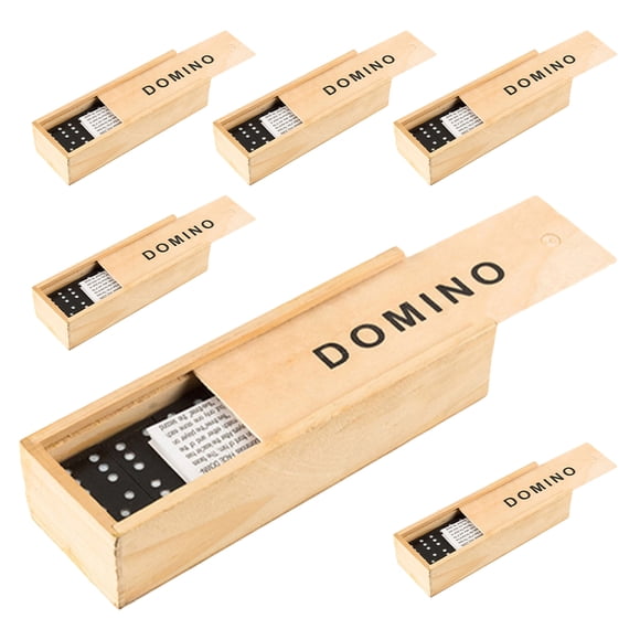 6 Boxes of Wooden Dominoes for Family Party Outdoor Board Game Classic Board Games Standard Domino Tiles