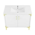 thumbnail image 4 of Voltaire 36" Single, Bathroom Vanity in White with Gold Hardware, 4 of 14