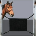 thumbnail image 1 of HardwareBreathable Mesh Protector, Portable Aisle Fence | Wind Shield Oxford Cloth Construction, Weather Durable Safety Strap System Equine Training Stable Gate (Black), 1 of 5