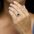 thumbnail image 3 of 1.5 Carat Classic Pear Cut Black Moissanite With Diamond Moissanite Celebrity Engagement Ring on 10k White Gold, 3 of 3