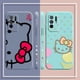 thumbnail image 4 of Funda para OPPO A52 A54 A55 A57 A59 A93 A83 A92S A93S 4G 5G A16 Color Simple funda de silicona líquida arte lineal Hello k-kitty Cat, 4 of 5