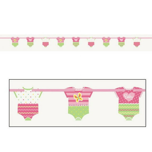 Pink Dots Baby Shower Cutout Banner