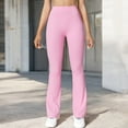 thumbnail image 2 of Women's High Waist Flare Leg Pants with Stretch Fabric - X Large, Pink, 2 of 7