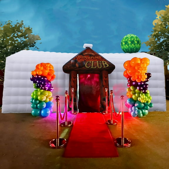 Yuhuya 30x20x13Ft Inflatable Nightclub with blowers Large White Inflatable Party Tent for Adults Cube Gazebo Event House for Birthday Wedding Raves Dance Floor Yard Party