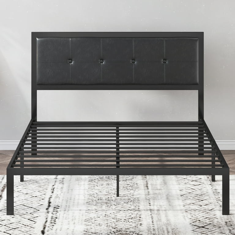 Zinus Cherie Faux Leather Classic Platform Bed with Support