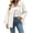 White, variant on Women's Fashion Long Sleeve Hooded Solid Color Tassel Lapel Button Denim Jackets Top Casual Outerwear Coat For Women Street Style