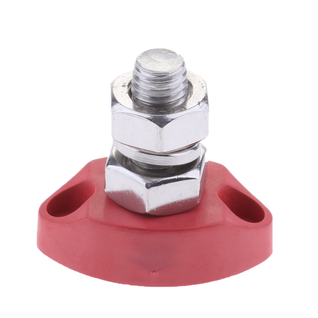 KESOTO 2x Red Junction Block Power Post Buss Bar Insulated Terminal Stud 6mm+8mm 
