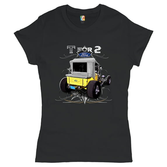 Tee Hunt T for 2 T-Shirt Ford Model T Hot Rod American Muscle Licensed Women's T-Shirt Tee, Black, XX-Large