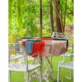 thumbnail image 3 of nqOlkjepod Red Ombre Outdoor Tablecloth with Umbrella Hole & Zipper, Farmhouse Contemporary Abstract Checked Round Table Cover 60 Inch, Dining Waterproof Table Cloth Protector for Patio/Party/Picnic, 3 of 7