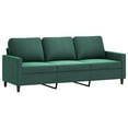 thumbnail image 3 of vidaXL 3 Piece Sofa Set with Cushions Dark Green Velvet, 3 of 4