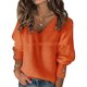 thumbnail image 1 of UKAP Blusa de punto acanalada suelta para mujer, jersey de punto con cuello en V, botones de trabajo, decoración, blusa tipo túnica informal, 1 of 2