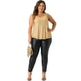 thumbnail image 3 of DARING DIVA Women's Plus Sequin Cami Tank Tops with Spaghetti Straps 1X Gold, 3 of 6
