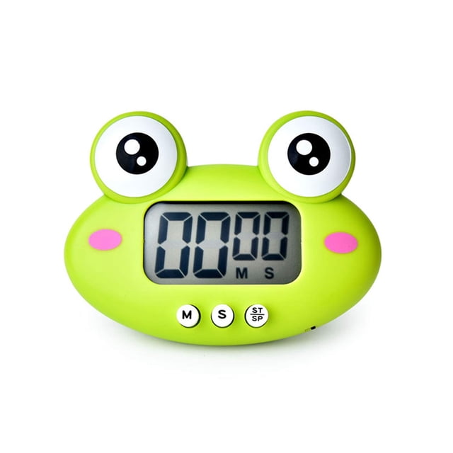 Temporizador de cocina, temporizador de cuenta regresiva de animales de dibujos animados lindo, temporizador de cocina digital con reloj visual magnético de pantalla grande LCD
