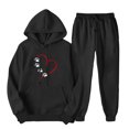 thumbnail image 2 of USSUMA Sweat Outfits for Women 2 Pieces Women Hoodie Long Sleeved Pullover Sweatpant Outfits Pocket Drawstring Print Tracksuit Stretchy Waist Casual Jogger Sets Loose Hiking Fall Suit, 2 of 7