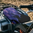 thumbnail image 4 of Renewold Waterproof ATV Seat Cover 25.2x10 Inch, Universal Four Wheeler Seat Cover Stretch Fit for Honda/Yamaha/Polaris, Elastic Edge Mud/Snow Protector, Heavy Duty, Purple Flame, 4 of 7