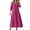 D-Hot Pink, variant on Adeawade Dresses For Women 2026 Elegant Classy 3/4 Sleevee Round Neck Midi Dress Loose Solid Color Layering Flowy Tunic Dresses Stylish Commute And Outings Wear Hot Pink 2Xl