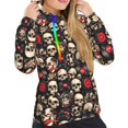 thumbnail image 5 of Yiaed rock record Skull Print Womens Casual Hoodies Crew Neck Long Sleeve Sweatshirts With Pocket Pullover Tops Women's Hooded Sweatshirt-Large, 5 of 5