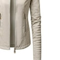 thumbnail image 4 of Leather Jackets for Women Zpanxa Women Faux Leather Moto Biker Short Coat Jacket, Plus Size Short Lightweight Motorcycle Biker Jacket, Fitted Slim Jackets Coat White M, 4 of 4